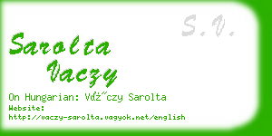 sarolta vaczy business card